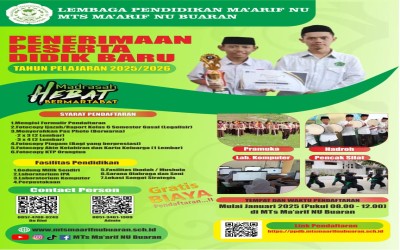 Ayo Daftar! MTs Ma’arif NU Buaran Pekalongan Siap Sambut Peserta Didik Baru 2025